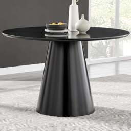Furniturebox Nova 6 Seater Round Dining Table Black Semi Gloss - Size: 4 Seater - Wilko - thumbnail 1