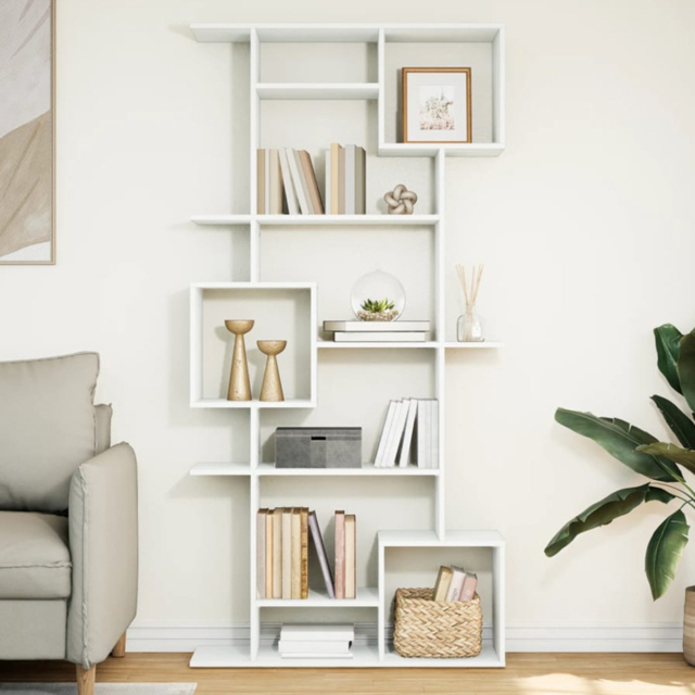 vidaXL 9 Shelf White Bookcase - Size: 188 x 29 x 92cm - Wilko - image 1