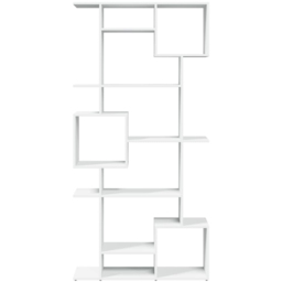 vidaXL 9 Shelf White Bookcase - Size: 188 x 29 x 92cm - Wilko - thumbnail 4