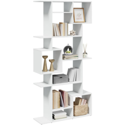 vidaXL 9 Shelf White Bookcase - Size: 188 x 29 x 92cm - Wilko - thumbnail 5