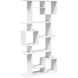 vidaXL 9 Shelf White Bookcase - Size: 188 x 29 x 92cm - Wilko - thumbnail 3
