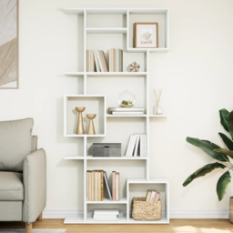 vidaXL 9 Shelf White Bookcase - Size: 188 x 29 x 92cm - Wilko - thumbnail 1