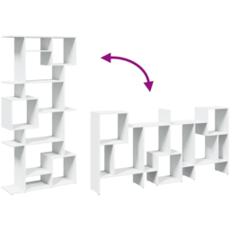 vidaXL 9 Shelf White Bookcase - Size: 188 x 29 x 92cm - Wilko - thumbnail 7