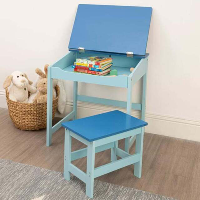 Premier Housewares Kids Blue Desk and Stool - Size: 55 x 48 x 57cm - Premier Kids - Wilko - image 1