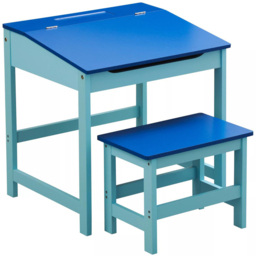 Premier Housewares Kids Blue Desk and Stool - Size: 55 x 48 x 57cm - Premier Kids - Wilko - thumbnail 3