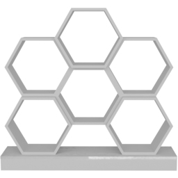 Decorotika Flower White Wide Hexagonal Bookcase - Size: 109 x 120 x 29.5cm - Wilko - thumbnail 3