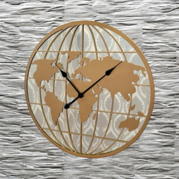 Acacia Home Golden Round Wall Clock 60cm - Size: 60 x 60 x 4cm - Wilko - thumbnail 3