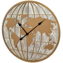 Acacia Home Golden Round Wall Clock 60cm - Size: 60 x 60 x 4cm - Wilko