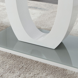 Furniturebox Lucia 4 Seater Dining Table White High Gloss and Grey - Wilko - thumbnail 5