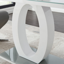 Furniturebox Lucia 4 Seater Dining Table White High Gloss and Grey - Wilko - thumbnail 4