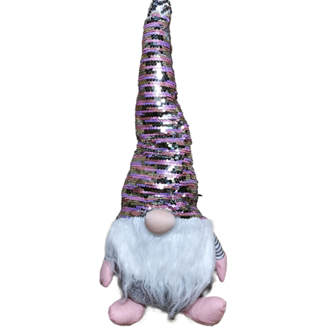 Samuel Alexander Pink and Silver Plush Bearded Gonk Christmas Decoration 46cm - Size: 46 x 22 x 18cm - Wilko - image 1