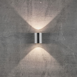 Nordlux Canto 2 Stainless Steel Wall Light - Size: 10.4 x 8.7 x 10.4cm - Silver - Wilko - thumbnail 3