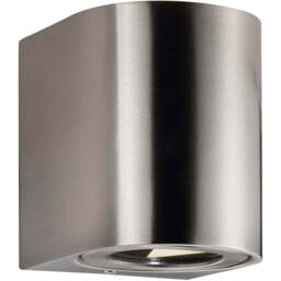 Nordlux Canto 2 Stainless Steel Wall Light - Size: 10.4 x 8.7 x 10.4cm - Silver - Wilko