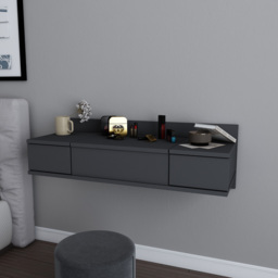 Decorotika Zenn 2 Drawer Anthracite Floating Vanity Table - Size: 38.9 x 100 x 33cm - Black - Wilko - thumbnail 5