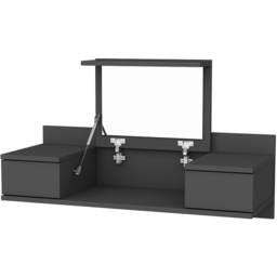 Decorotika Zenn 2 Drawer Anthracite Floating Vanity Table - Size: 38.9 x 100 x 33cm - Black - Wilko - thumbnail 4