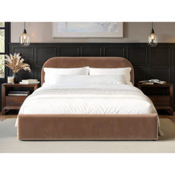 Flair Alba Double Chocolate Velvet Ottoman Bed - Brown - Wilko - thumbnail 5