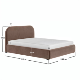 Flair Alba Double Chocolate Velvet Ottoman Bed - Brown - Wilko - thumbnail 7