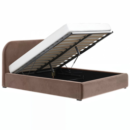 Flair Alba Double Chocolate Velvet Ottoman Bed - Brown - Wilko - thumbnail 3