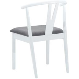 vidaXL Set of 2 White and Grey Rubberwood Dining Chairs - Multi - Wilko - thumbnail 5