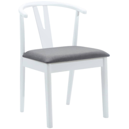 vidaXL Set of 2 White and Grey Rubberwood Dining Chairs - Multi - Wilko - thumbnail 3