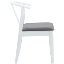 vidaXL Set of 2 White and Grey Rubberwood Dining Chairs - Multi - Wilko - thumbnail 7