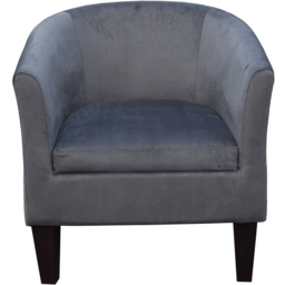 Comfy Living Grey Brushed Velvet Tub Chair - Size: Single - Wilko - thumbnail 3
