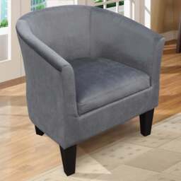Comfy Living Grey Brushed Velvet Tub Chair - Size: Single - Wilko - thumbnail 1