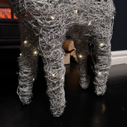 Samuel Alexander Woven Cupid Reindeer LED Christmas Decoration 66cm - Size: 66 x 43 x 7cm - Grey - Wilko - thumbnail 3
