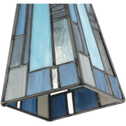Happy Homewares Art Deco Tiffany Stained Glass Pendant Lamp Shade - Size: 13 x 10 x 10cm - Blue - Wilko - thumbnail 5