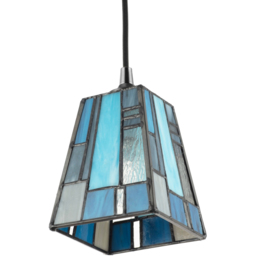 Happy Homewares Art Deco Tiffany Stained Glass Pendant Lamp Shade - Size: 13 x 10 x 10cm - Blue - Wilko - thumbnail 6