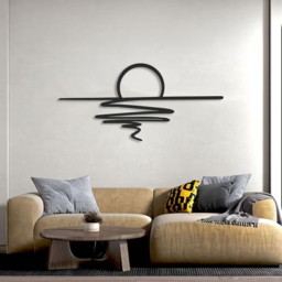 Decortie Sunset Minimalist Black Metal Line Art Wall Decor - Size: 28.4 x 60 x 1.3cm - Wilko - thumbnail 3