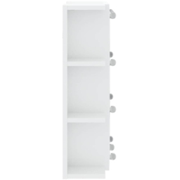 vidaXL Single Door 6 Shelf LED Gloss White Mirror Cabinet - Size: 60 x 70 x 16.5cm - Wilko - thumbnail 5