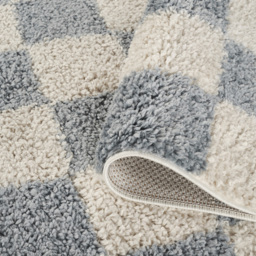 Desire Rugs Chester Duck Egg Blue Shaggy Checkered Rug 60 x 220cm - Size: 220 x 60 x 3cm - Wilko - thumbnail 5