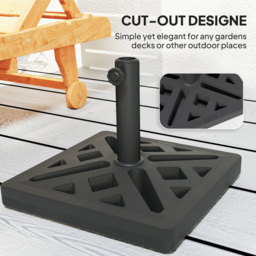 Outsunny Black Cut Out Design Parasol Base 15kg - Size: 33.5 x 45 x 45cm - Wilko - thumbnail 5