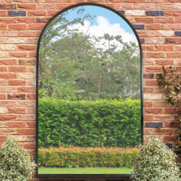 MirrorOutlet The Arcus Black Framed Arched Leaner and Wall Garden Mirror 190 x 120cm - Size: 190 x 120 x 3cm - Wilko - thumbnail 3