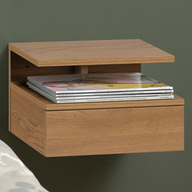 Florence Ashlan Single Drawer Oak Bedside Table - Brown - Furniture To Go - Wilko - image 1