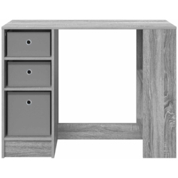 vidaXL 3 Drawer 2 Shelf Compact Desk Grey - Size: 75 x 100 x 40cm - Wilko - thumbnail 5