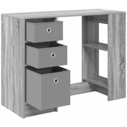 vidaXL 3 Drawer 2 Shelf Compact Desk Grey - Size: 75 x 100 x 40cm - Wilko - thumbnail 6