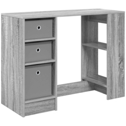 vidaXL 3 Drawer 2 Shelf Compact Desk Grey - Size: 75 x 100 x 40cm - Wilko - thumbnail 3
