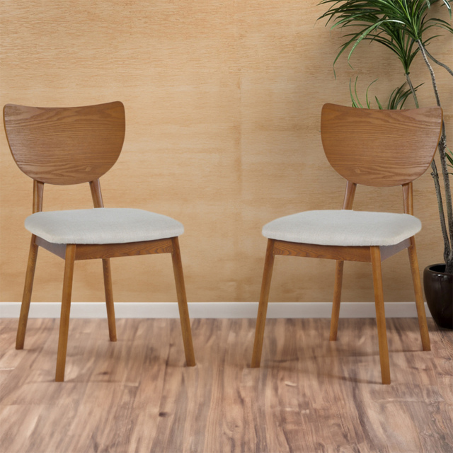 Julian Bowen Lowry Set of 2 Cherry Ash Dining Chair - Grey - Wilko - image 1