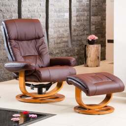 Artemis Home Barriston Burgundy Swivel Recliner Chair with Footstool - Size: Single - Red - Wilko