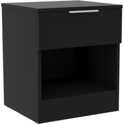 Vida Designs Terga Single Drawer Single Shelf Black Bedside Cabinet - Wilko - thumbnail 3