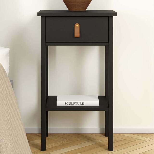 Florence Barcelona Single Drawer Matt Black Bedside Table - Furniture To Go - Wilko - image 1