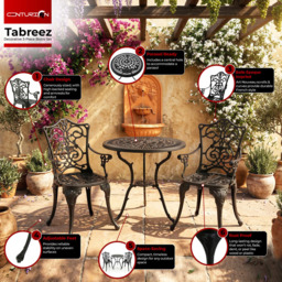 Centurion Supports Tabreez Aluminium 2 Seater Lounge Set Black - Wilko - thumbnail 5