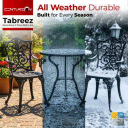 Centurion Supports Tabreez Aluminium 2 Seater Lounge Set Black - Wilko - thumbnail 6