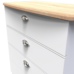 Crowndale Victoria 4 Drawer White Ash and Oak Chest of Drawers - Wilko - thumbnail 6