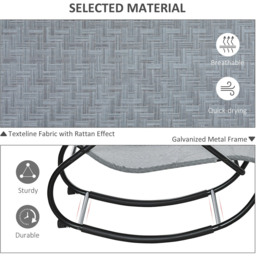 Outsunny Grey Zero Gravity Rocking Sun Lounger with Pillow - Size: 1 Seater - Wilko - thumbnail 7