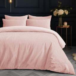 Velosso Super King Size Pink Savannah Velvet Duvet Set - Wilko