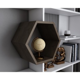 Decorotika Darla 9 Shelf White and Walnut Geometric Bookcase - Size: 171 x 90 x 24.6cm - Multi - Wilko - thumbnail 4