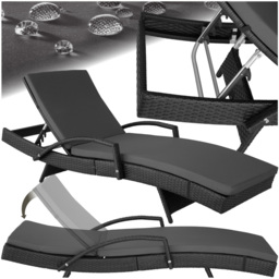 tectake Oceane Black 5 Level Adjustable Aluminium Frame Sun Lounger - Size: 74.5 x 62 x 190cm - Wilko - thumbnail 3